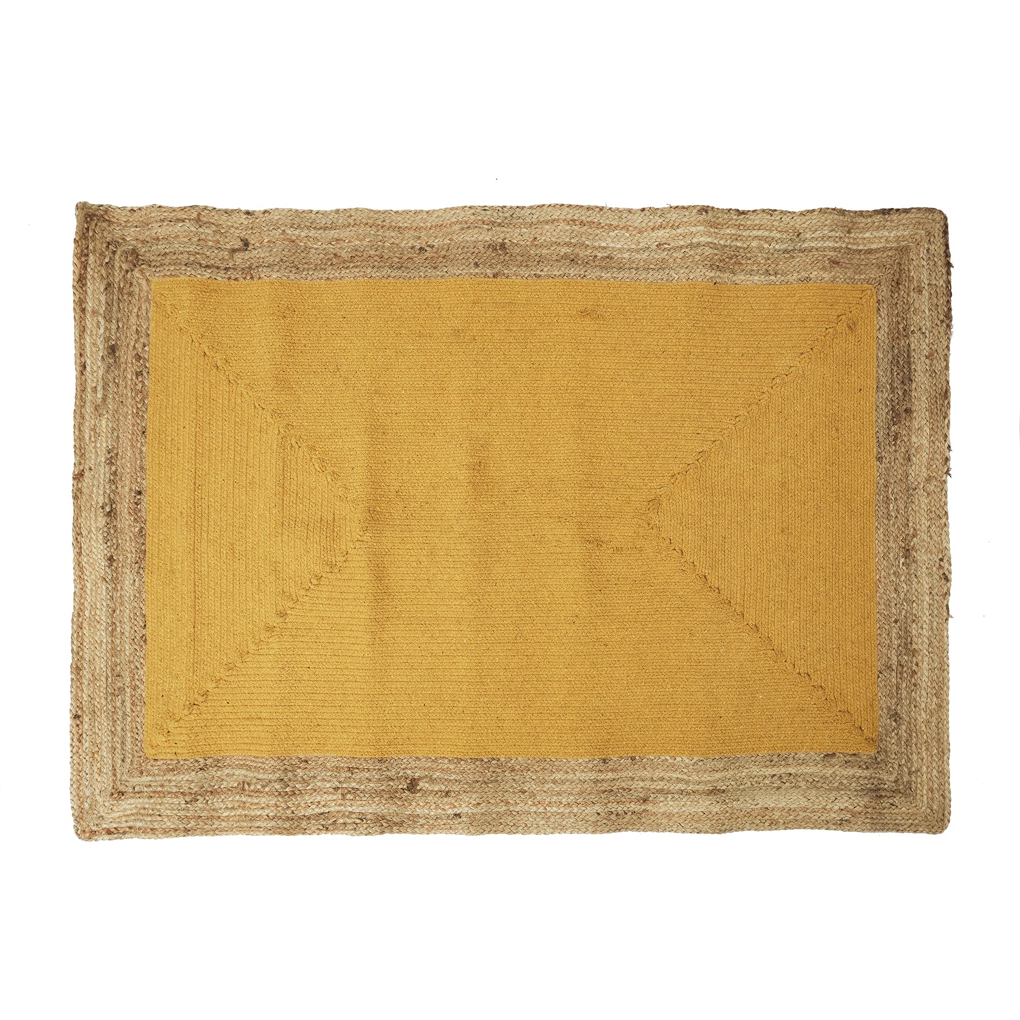 HOME DECO FACTORY - Tapis Jute Coton Moutarde 120 x 170 cm TXO0049