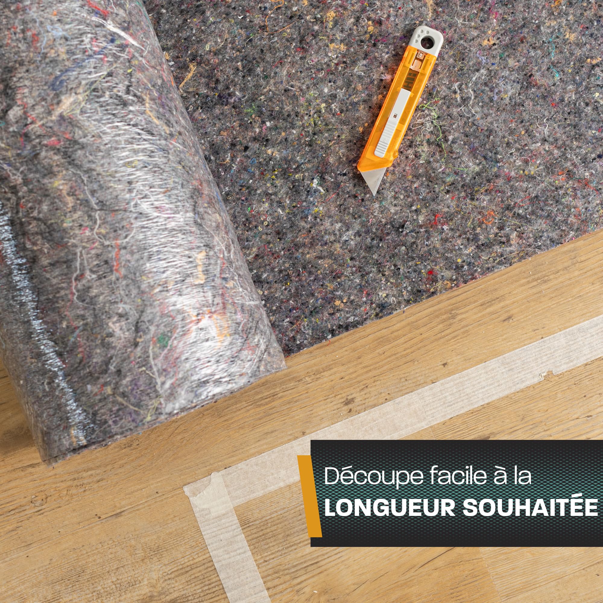 Hinrichs Couverture Protection 1 m x 50 m = 50 m² - Couverture Demenagement 180g par m2 d’Epaisseur avec Revêtement Antidérapant PE - Couverture de Demenagement Protection de Surface