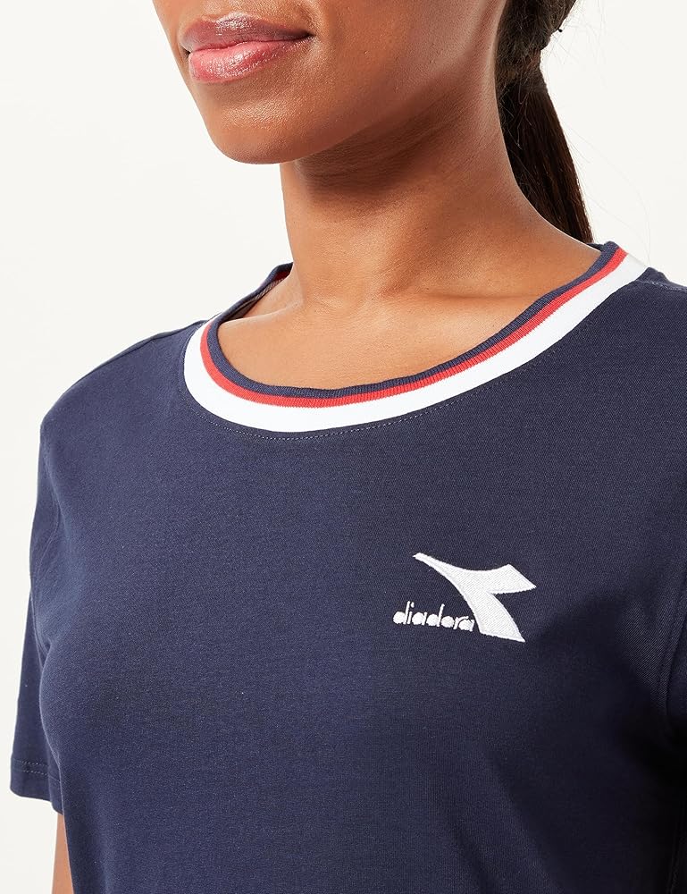 Maglietta Donna Diadora T-Shirt TWEENER Girocollo – Cotone Regular Fit, Classico Blu Marino, Taglia XXL