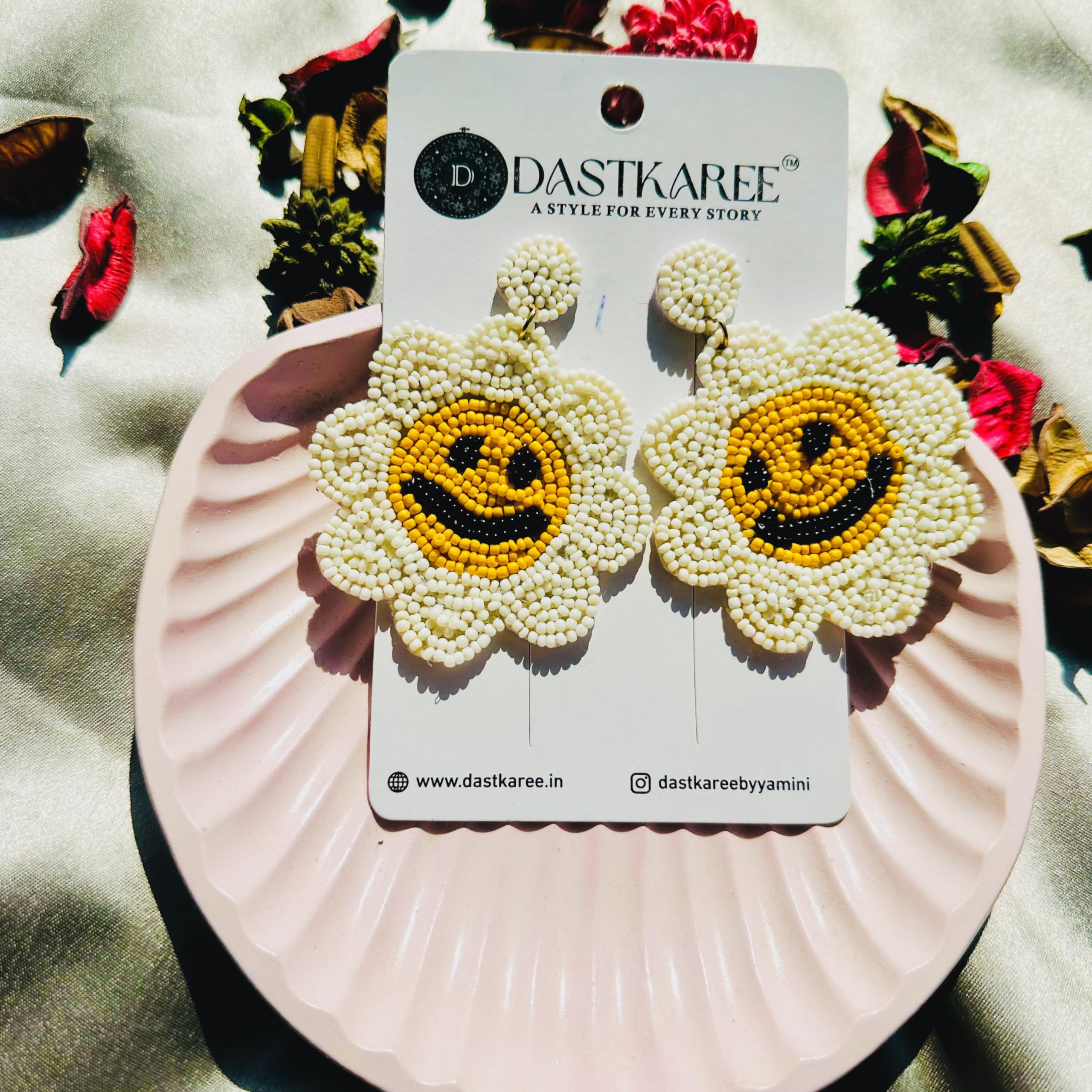 Keep Smiling Beaded Earring