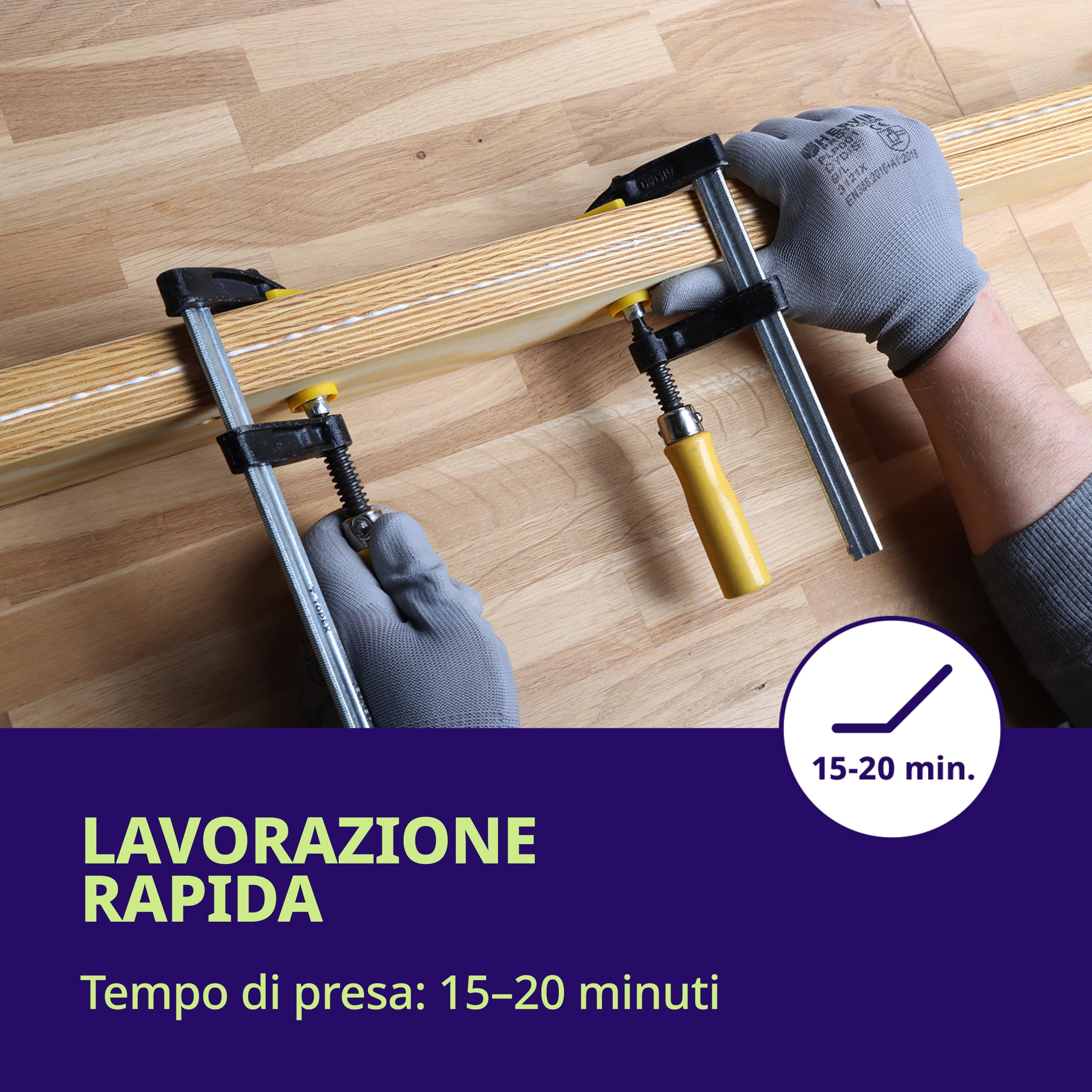 Colla per legno – Forte colla D3 Pva 5 kg – colla per legno ultra forte resistente all'acqua per mobili legno duro compensato Mdf & altro – colla per