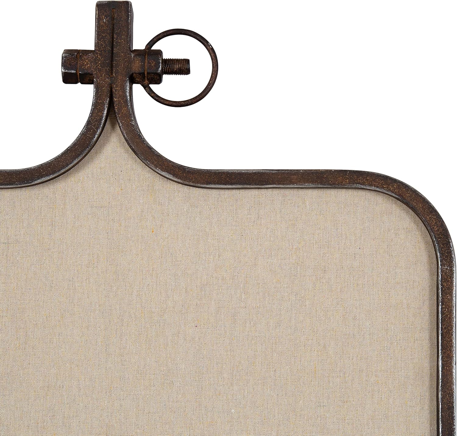 Rustic Bronze Metal Framed Fabric Pinboard, 20x35