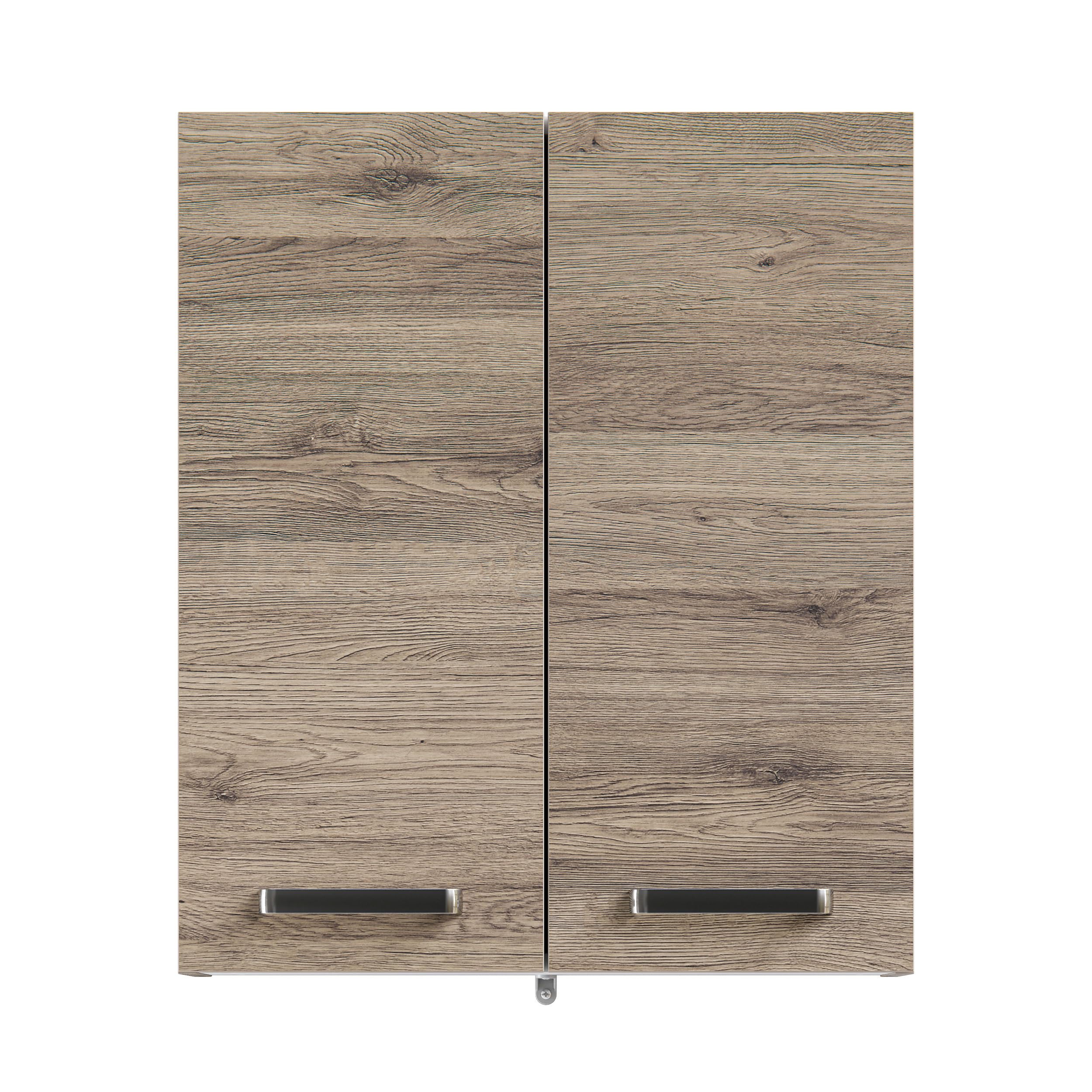 Pelipal Badezimmer Hängeschrank Quickset 313 in Sanremo Eiche Terra quer Nachbildung, 60 cm breit | Bad Wandschrank mit 2 Türen und 2 Einlegeböden