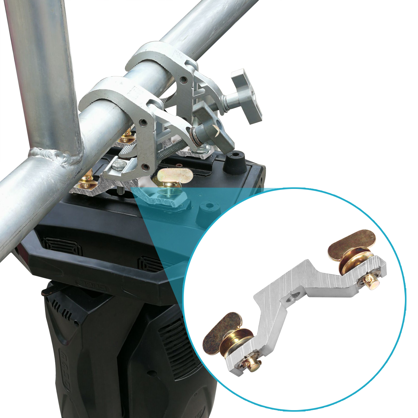 Lot De 4 Supports De Fixation Pour Pont De Lumière à Tête Mobile à Verrouillage Rapide Pour éclairage De Scène, Espacement Des Trous De 140 Mm, Noir