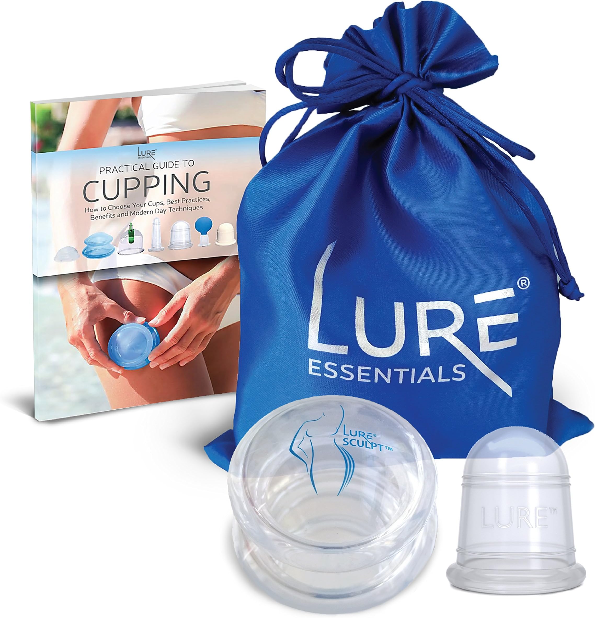 Anti Cellulite Cup Cupping Therapy - Best Suction Set 2 Different Silicone Cups for Fascia or Natural Pain Relief