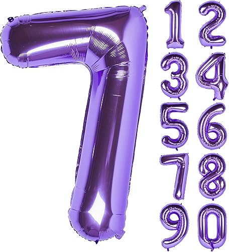 Globos de 40 pulgadas para inflar con helio, de película de aluminio, para fiestas, cierre manual (púrpura 7)