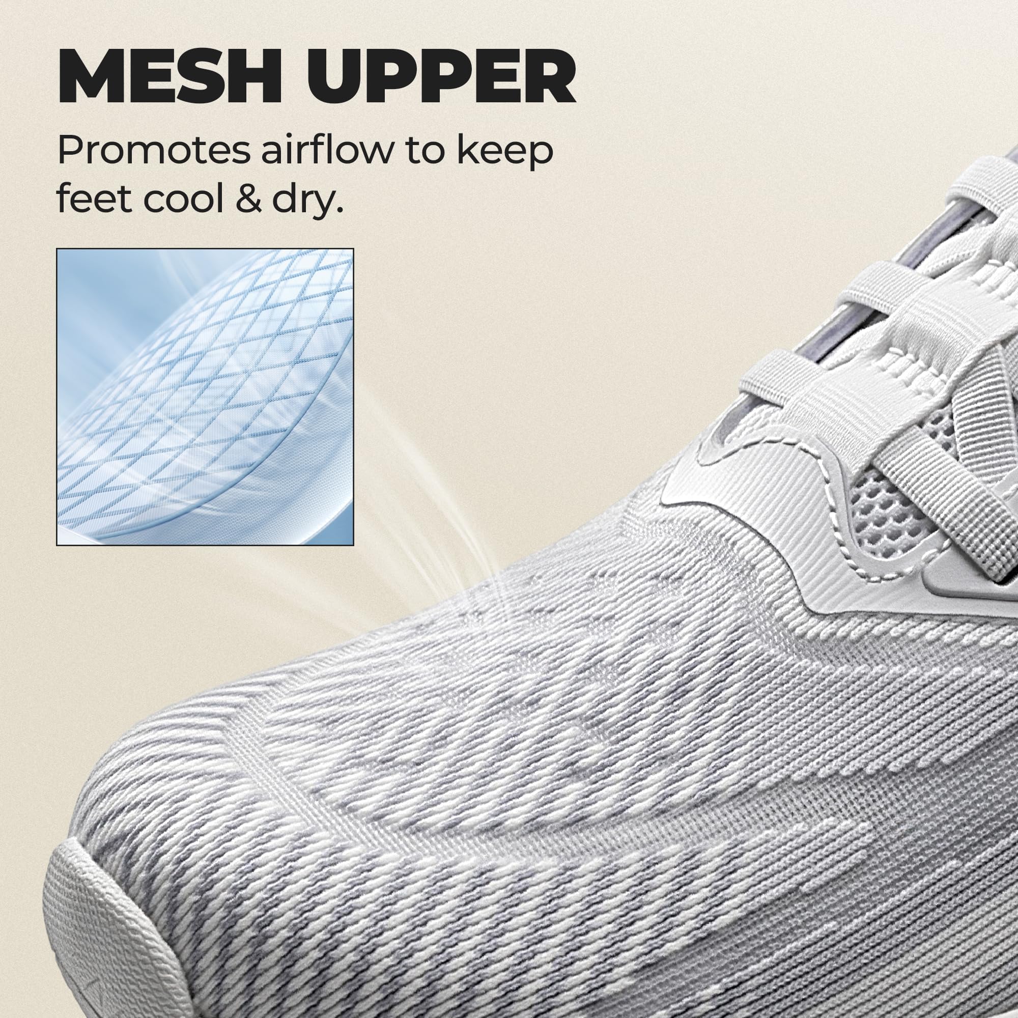 ALLSWIFIT Damskie wsuwane buty do chodzenia bez użycia rąk poduszka bieganie tenis Swift pluszowe antypoślizgowe wygodne trening siłownia sportowe modne trampki, biały, 40 EU