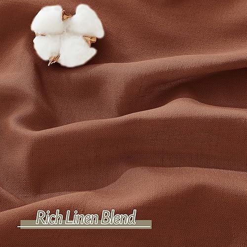 Miniatura 5 de RYB HOME Cortinas de lino extralargas de 108 pulgadas de largo, cortinas de lino semitransparentes para privacidad para sala de estar, loft de