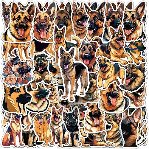 Miniatura 6 de 50 calcomanías de perro de pastor alemán, niños, adolescentes, adultos, perros, calcomanías de vinilo para portátiles para botella de agua,