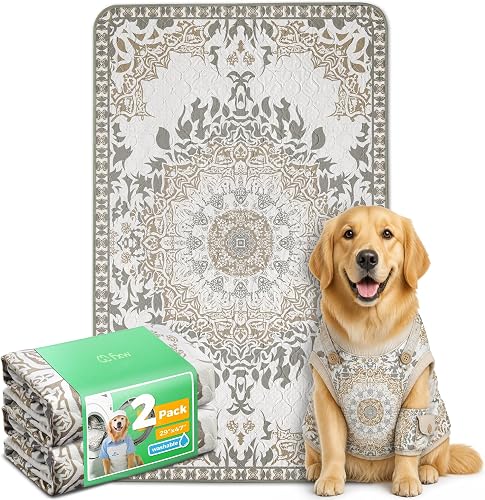 FXW Washable Pee Pads for Dogs, Super Absorbent, 29" x 47", 2 Packs