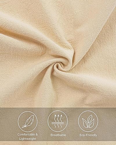 Miniatura 4 de LOFBAZ Pantalones palazzo de pierna ancha de algodón y lino para mujer, de cintura alta, estilo bohemio, con bolsillos