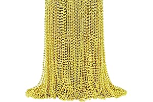 144-Piece Gold Mardi Gras Beads Bulk