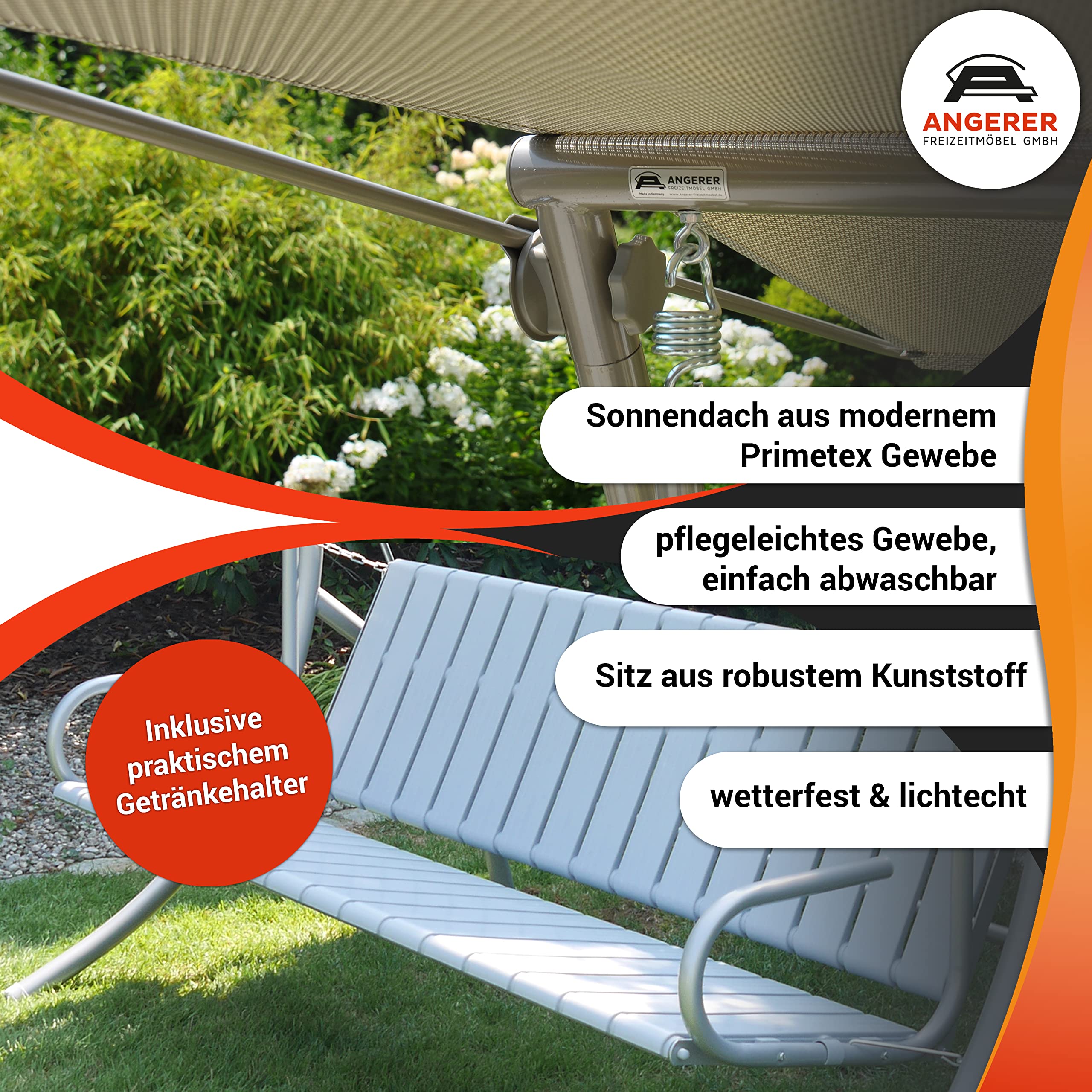 Angerer Drift Smart Dondolo 3 posti Design, Coffee
