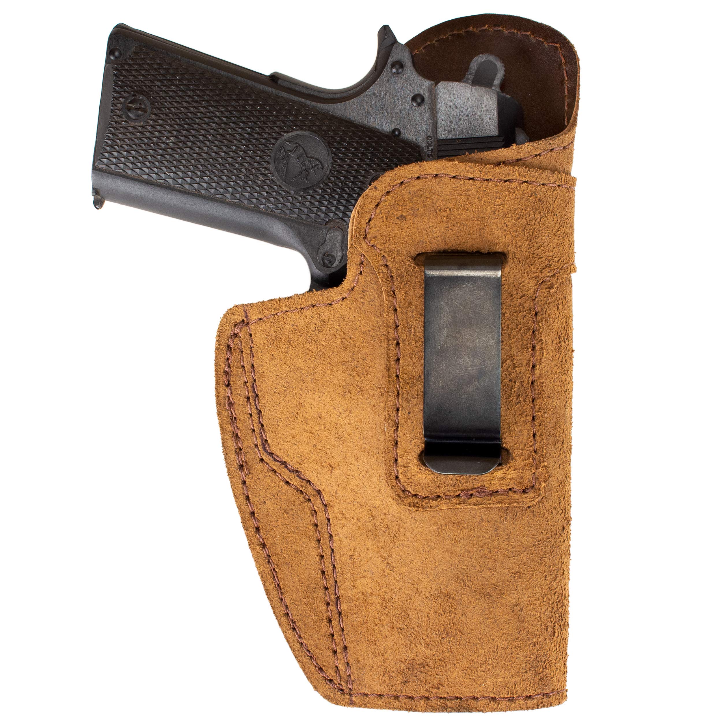 Brown Inside The Waistband IWB Conceal Carry Gun Holster with Pinch/Sweat Guard
