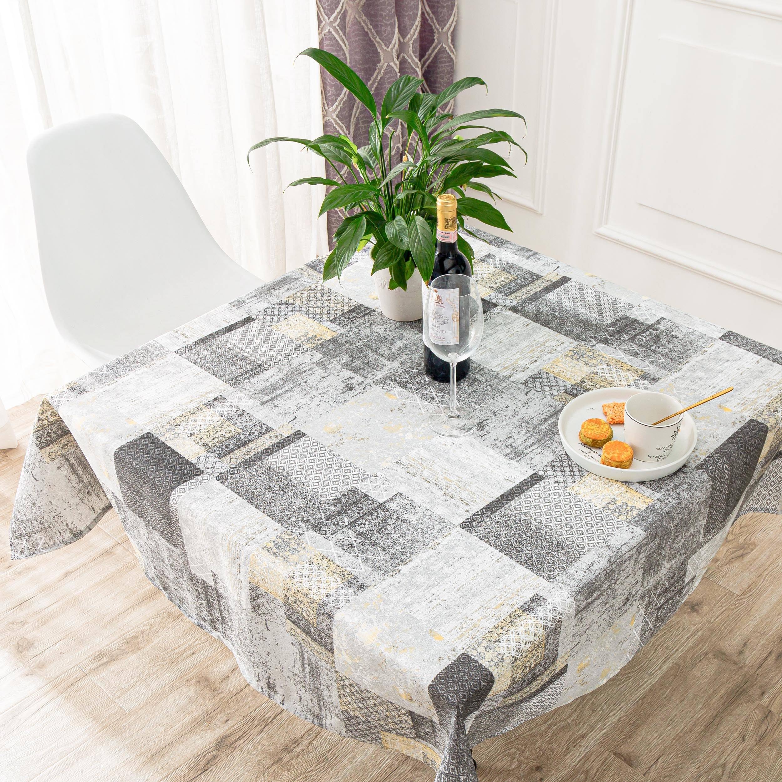 DALINA Textil - Mantel para Mesa Rectangular Estampado, 100% Poliester, Lavable, Impermeable, 140 x 140 cm