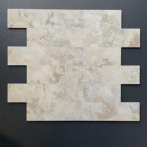 Vista 58 de Paquete de 10 láminas de revestimiento autoadhesivo de 12 x 12 pulgadas, baldosas de pared de PVC para cocina, baño, chimenea, mesa de lavandería