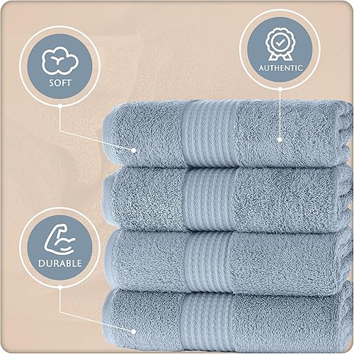 Miniatura 4 de MAURA Basics - Toallas de mano para baño con bucles de gancho para colgar. Juego de toallas de mano suaves, duraderas, duraderas y absorbentes, para