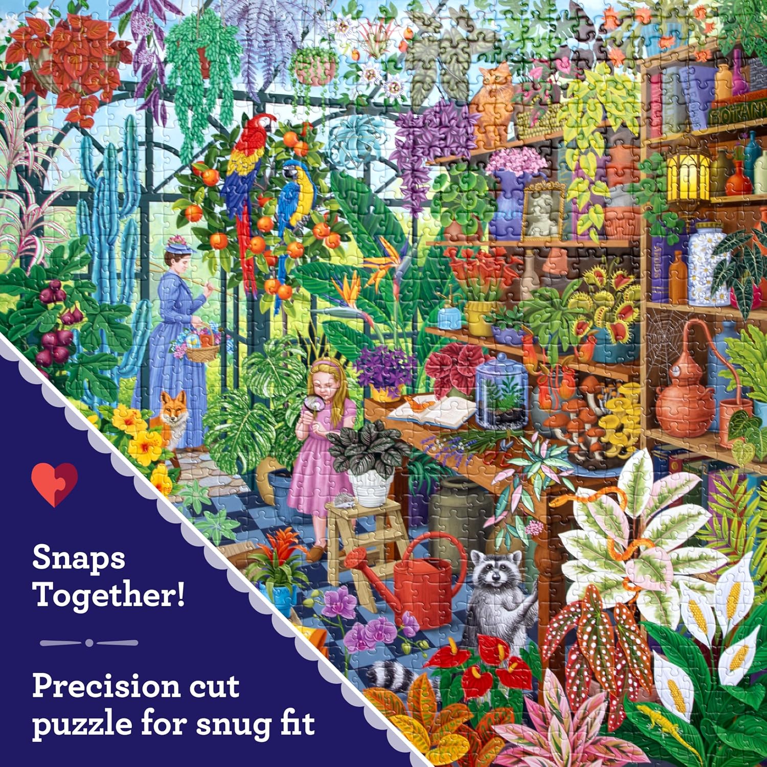 eeBoo Alchemist's Greenhouse 1000 Piece Square Jigsaw Puzzle, 23" x 23" image 4