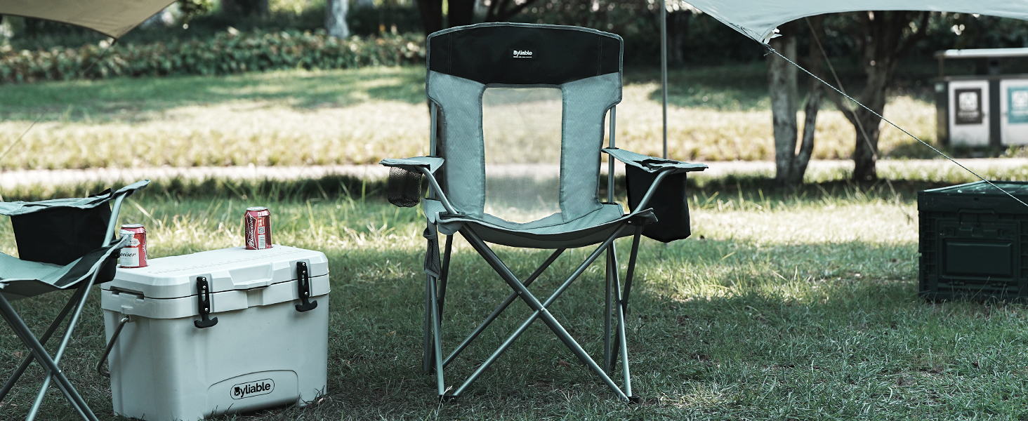 Silla plegable para camping Byliable, ligera, portátil, color gris miniatura 7