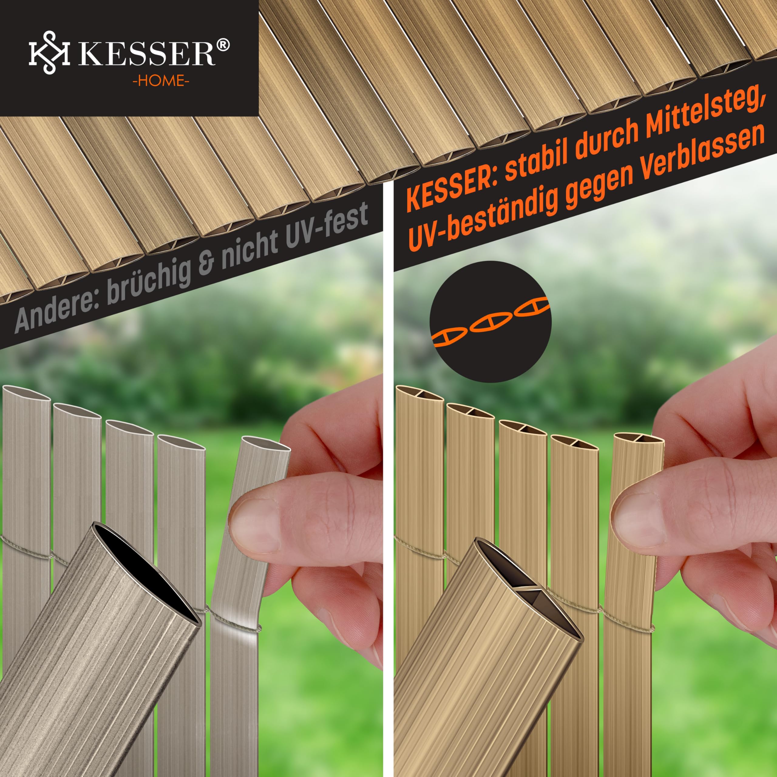 Recinzione Privacy KESSER In PVC - 160x500 Cm, Antracite, Per Balconi E Giardini - Foto 8