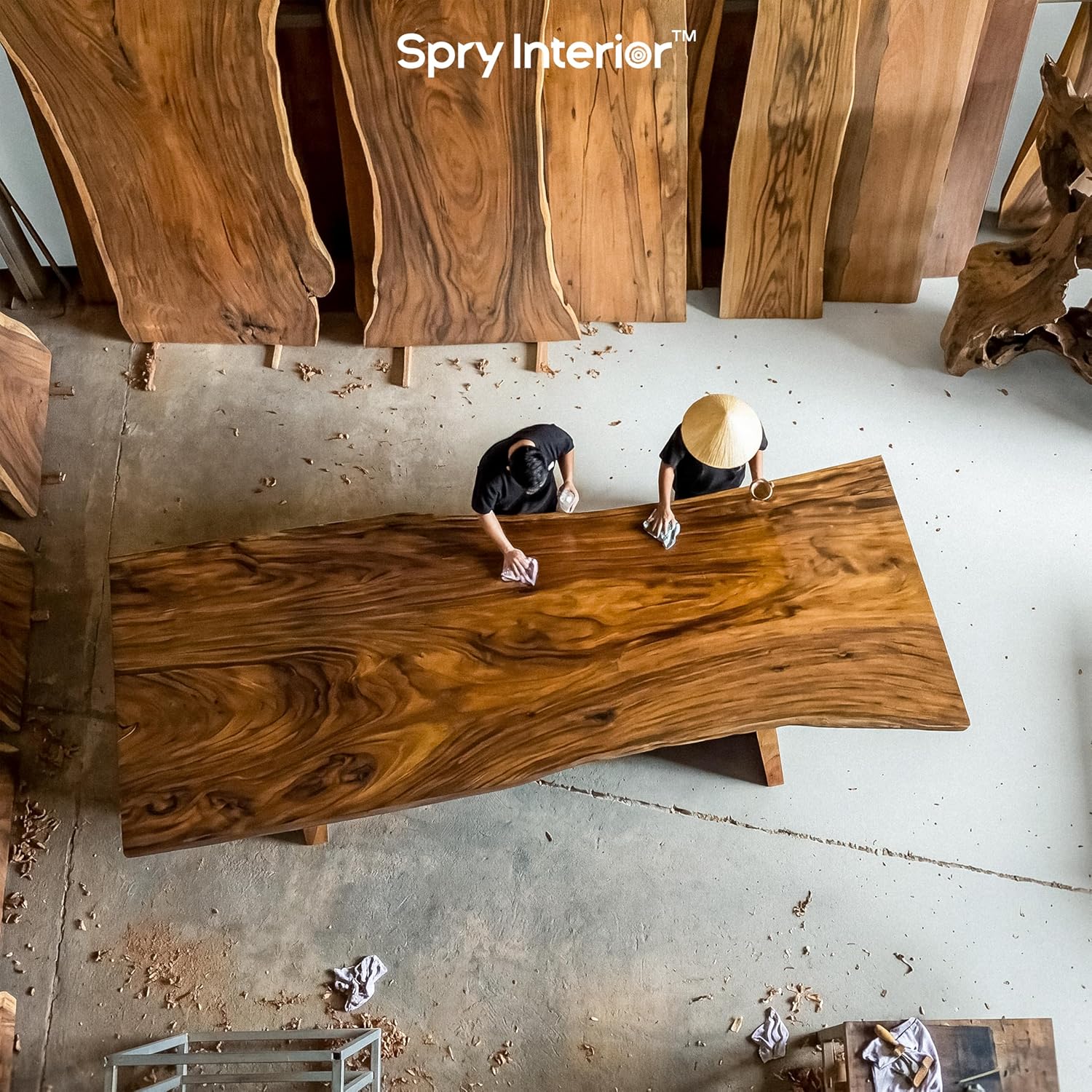 Live Edge Floating Shelves - Solid Monkey Pod Wood, Heavy Duty Hidden Brackets, Handcrafted Farmhouse Style Decor for Bathroom & Living Room (Natural, 24 Inch, Set of 1)