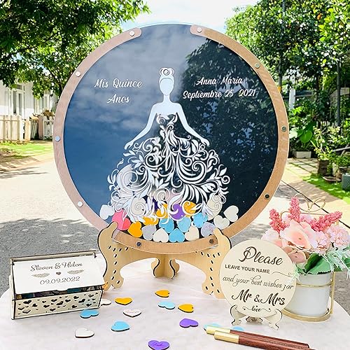 Miniatura 8 de Sweet 15 Guest book Personalized Mis Quince Guest book Alternative Gift For Daughter Sweet 16 Guest Book Quinceanera Circle Dropbox Guest Book