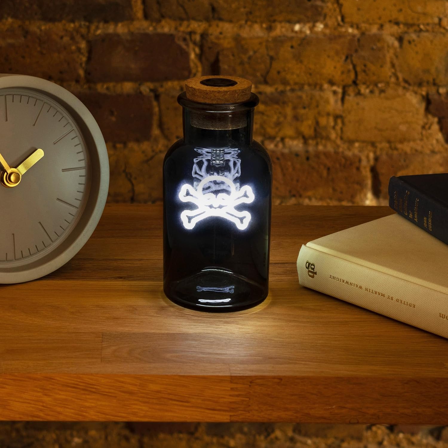 Suck UK Poison Potion Skull Bottle Lamp | Gothic Home Decor & Horror Decor | Neon Light in Bottle | Halloween Lights & Halloween Home Decor | Gothic Decor & Mood Lighting | Halloween Night Light