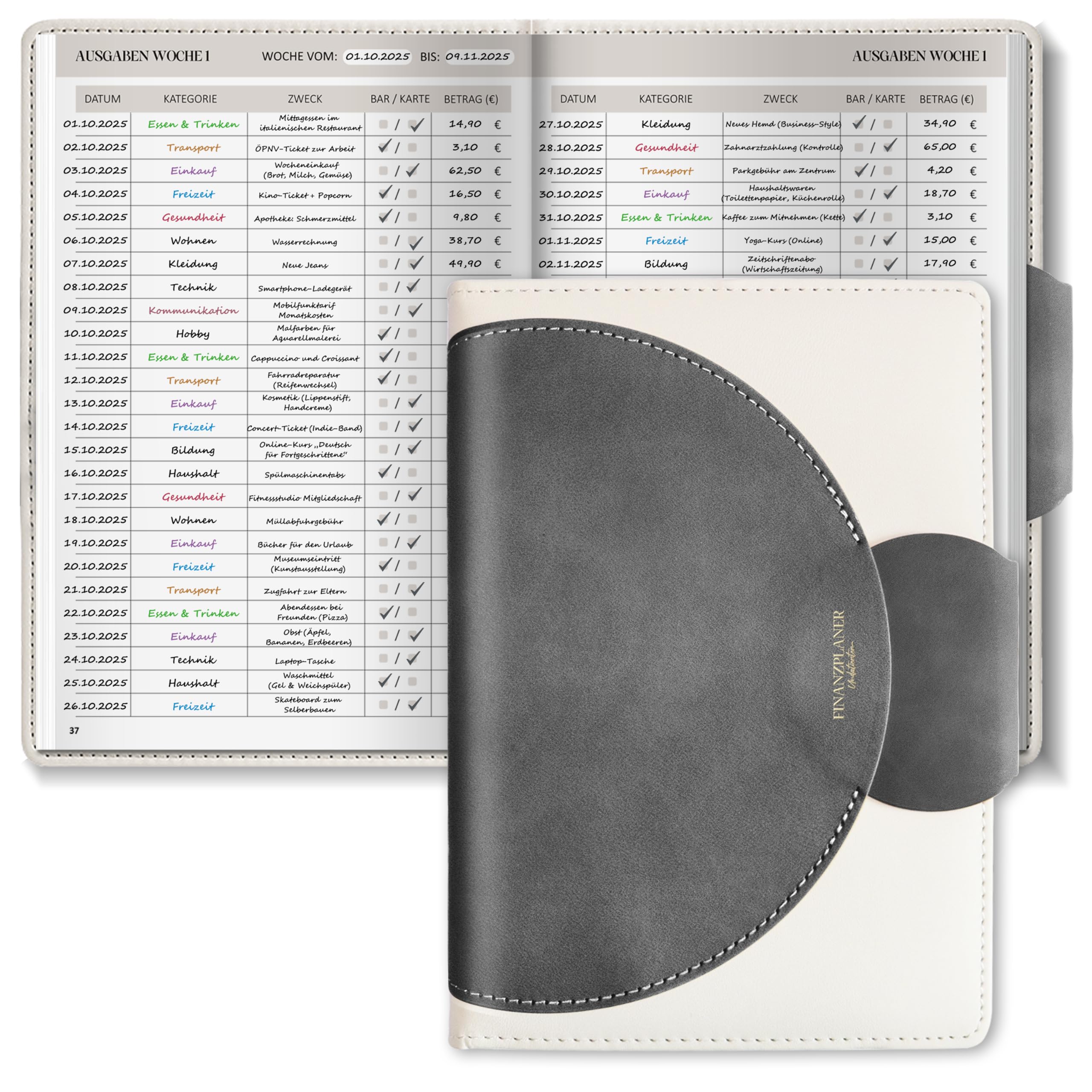 BIROYAL Budget Planner Deutsch – 12-Monats-Finanzplaner mit Budgetplanung, Finanz-Check & Reflexionsteil – Budgetplaner für gesunde Konsumgewohnheiten und stabile Geldmentalität