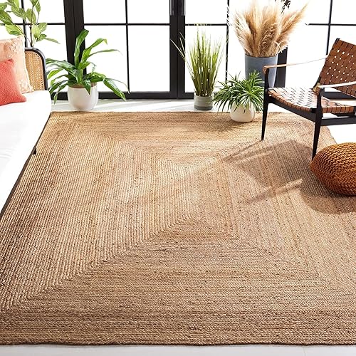 Miniatura 7 de KEMA Alfombra trenzada rectangular de yute tejida a mano de 2 x 3 pies, alfombra bohemia reversible natural para entrada, cocina, sala de estar