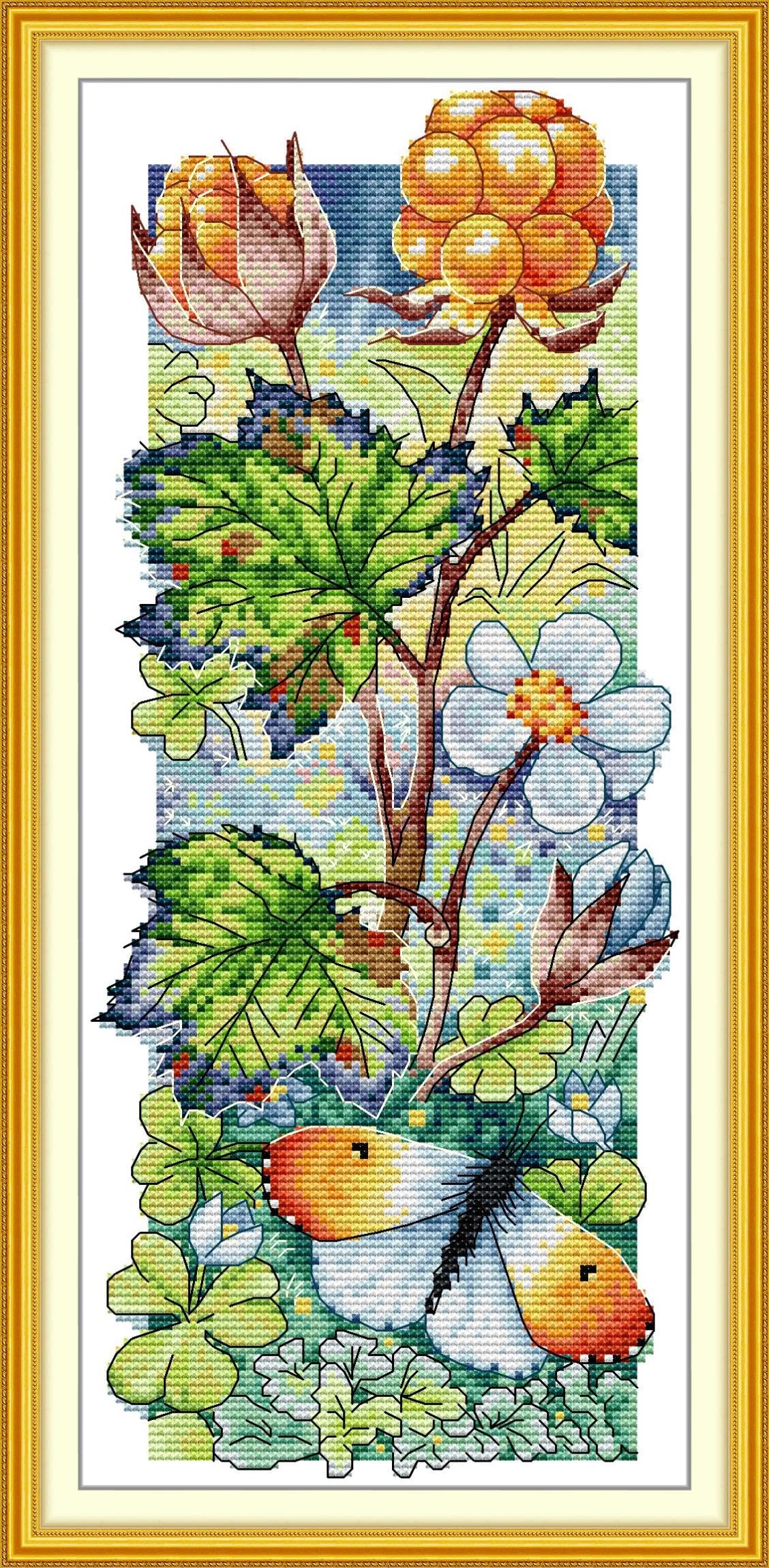 CaptainCrafts Counted Cross Stitch Kit for Adults 14CT Blank Fabric