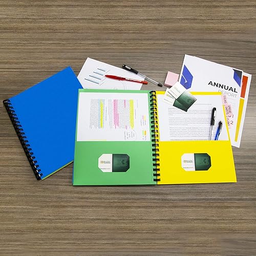 Vista 7 de BAZIC Products Carpeta de 8 bolsillos con encuadernación de alambre de doble bucle, carpetas de papel tamaño carta para organizador de documentos