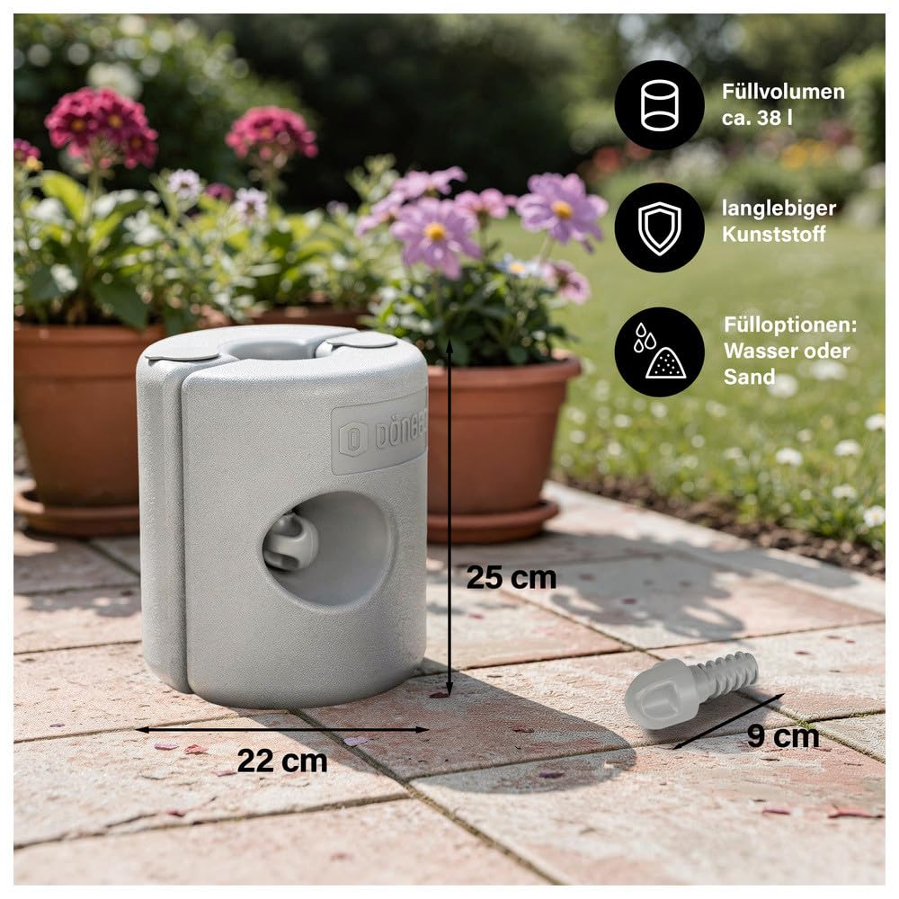 Dönges Dönges Pavillon Standfüße 4er-Set Grau - Befüllbare Gewichte für sicheren Halt - Robuster Kunststoff I Wetterfest - Ideal für Zelte, Pavillons & Outdoor-Events