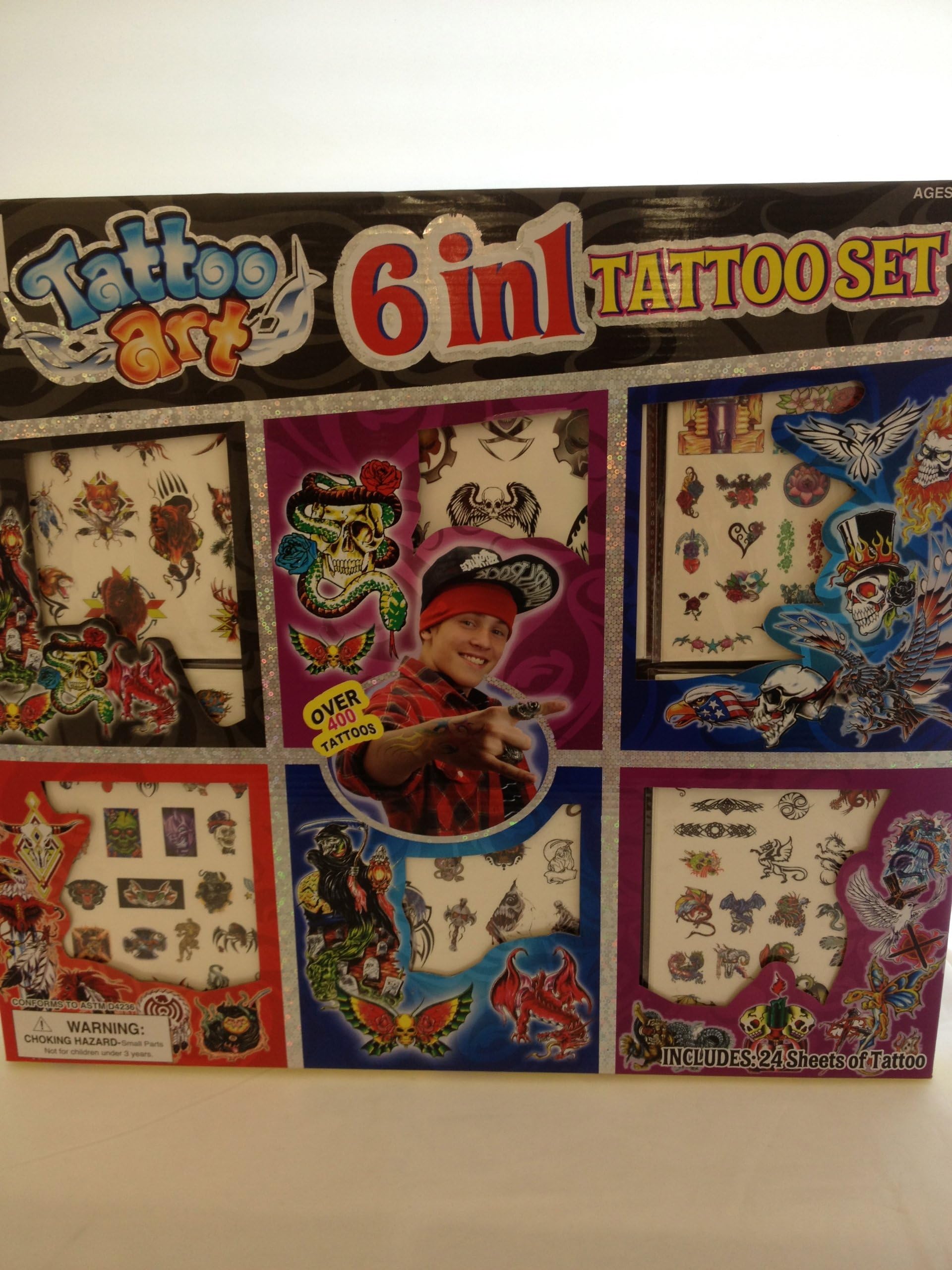 6 in 1 Tattoo Set (Tattoos for Boys)