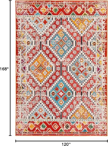 Vista 128 de Safavieh Madison Collection MAD418F - Alfombra de área con diamantes, Polipropileno, Azul Oscuro/Amarillo