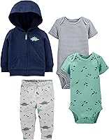 Simple Joys by Carter's Baby Boys 4-Piece Set: Jacket, Pants & 2 Bodysuits - Soft Cotton, Easy Zip & Snaps