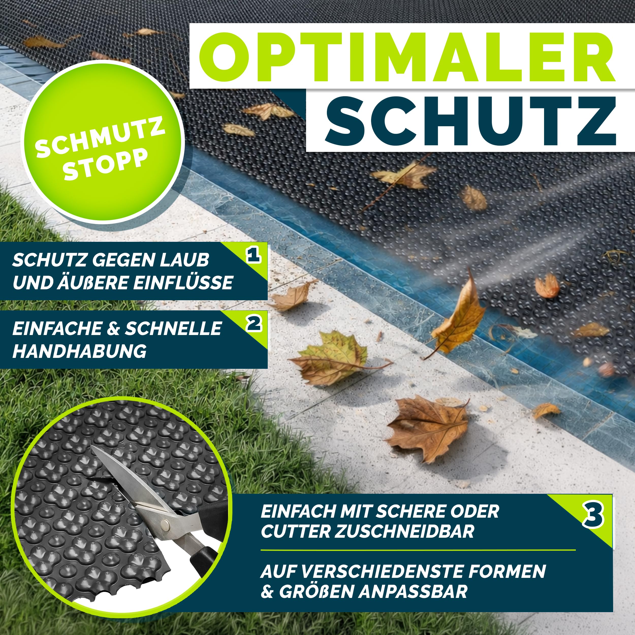 Tillvex Elite Pool Solarfolie 400 µm Rechteckig 450x220 cm Solarplane ProHeat QB4 Wärmeplane zuschneidbar Solarabdeckung
