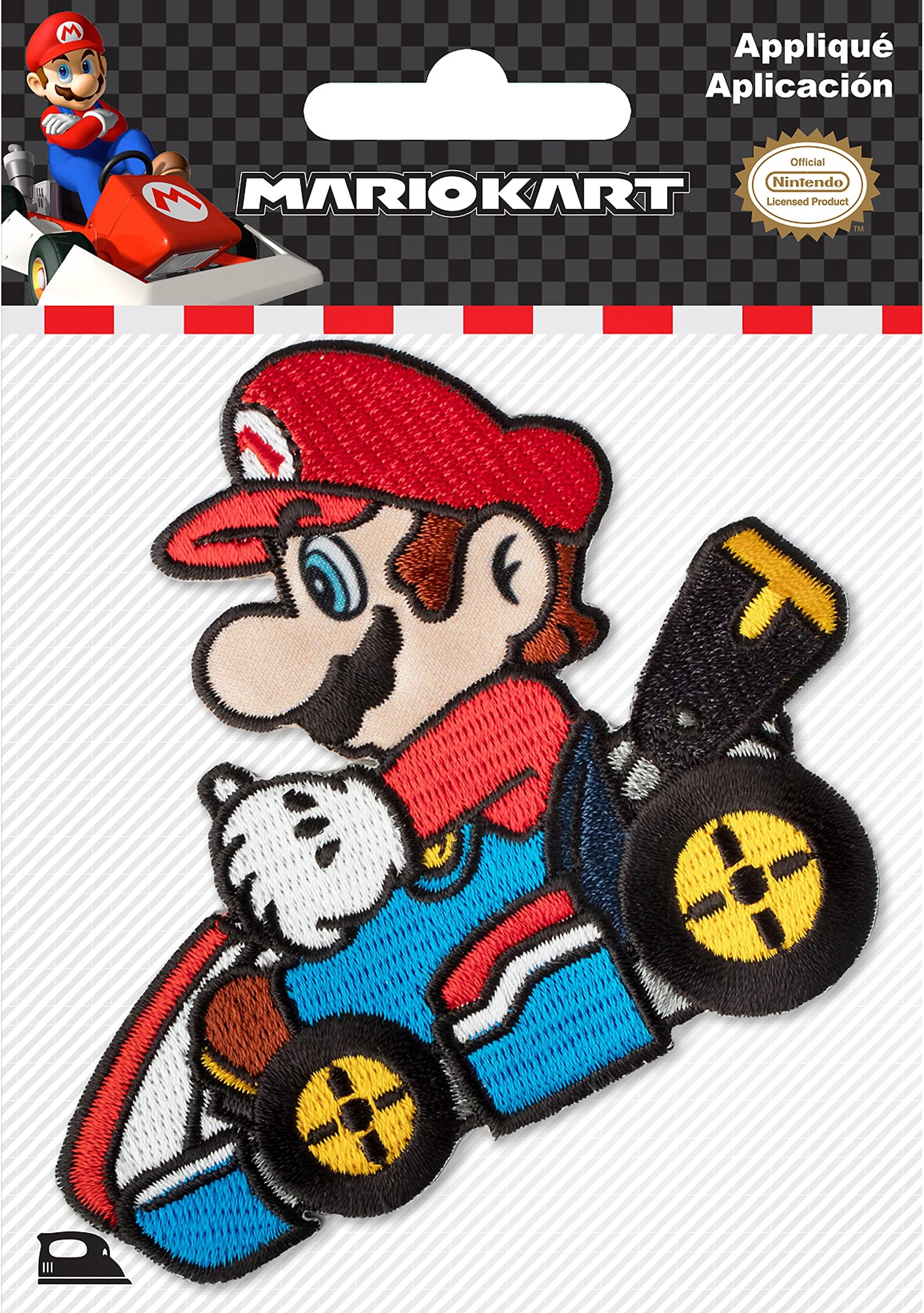 Simplicity 1935085001 Nintendo Mario Kart Applique Clothing Iron On Patch, 3.4'' x 3.9