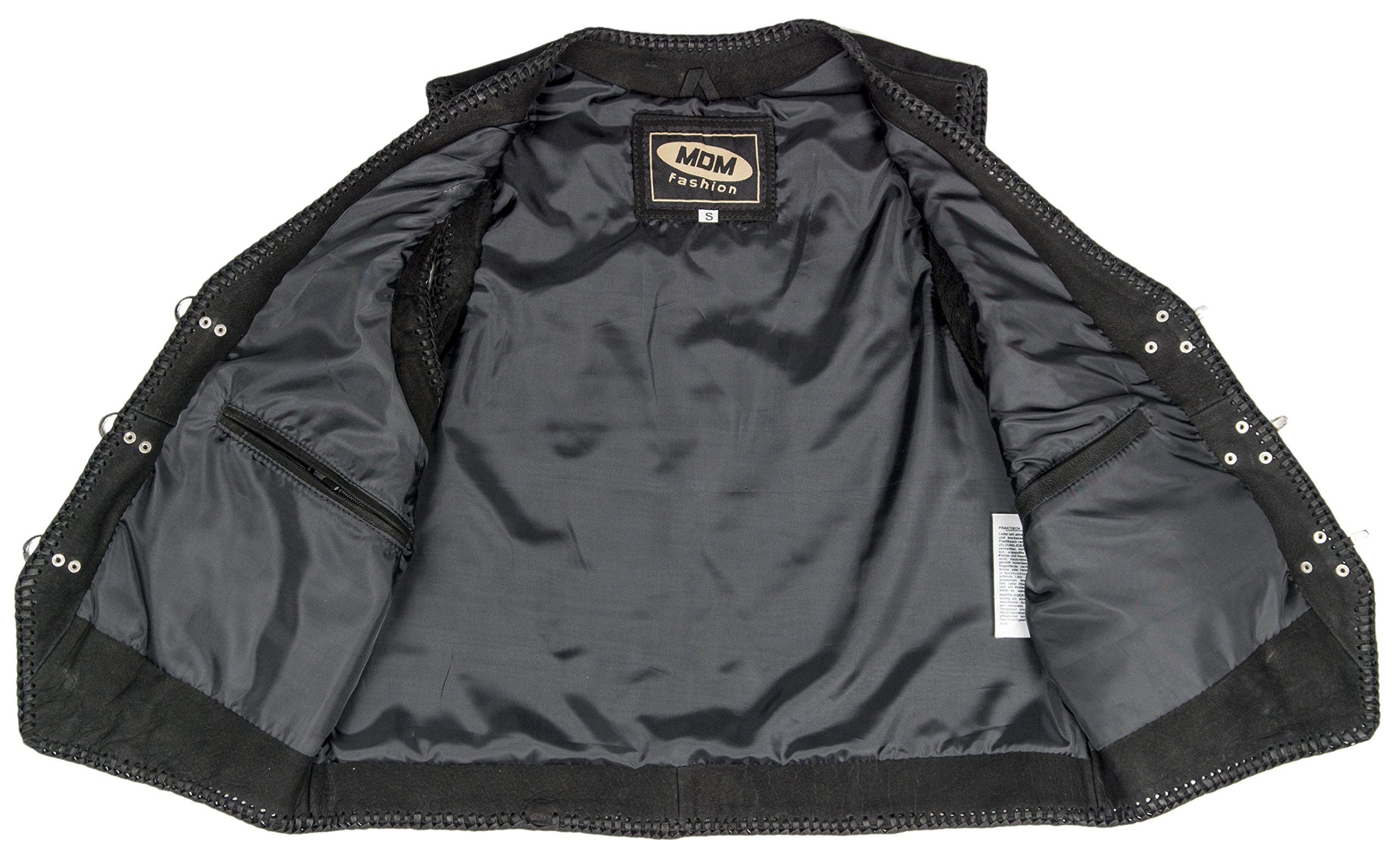 Gilet pelle Biker Svezia large nero