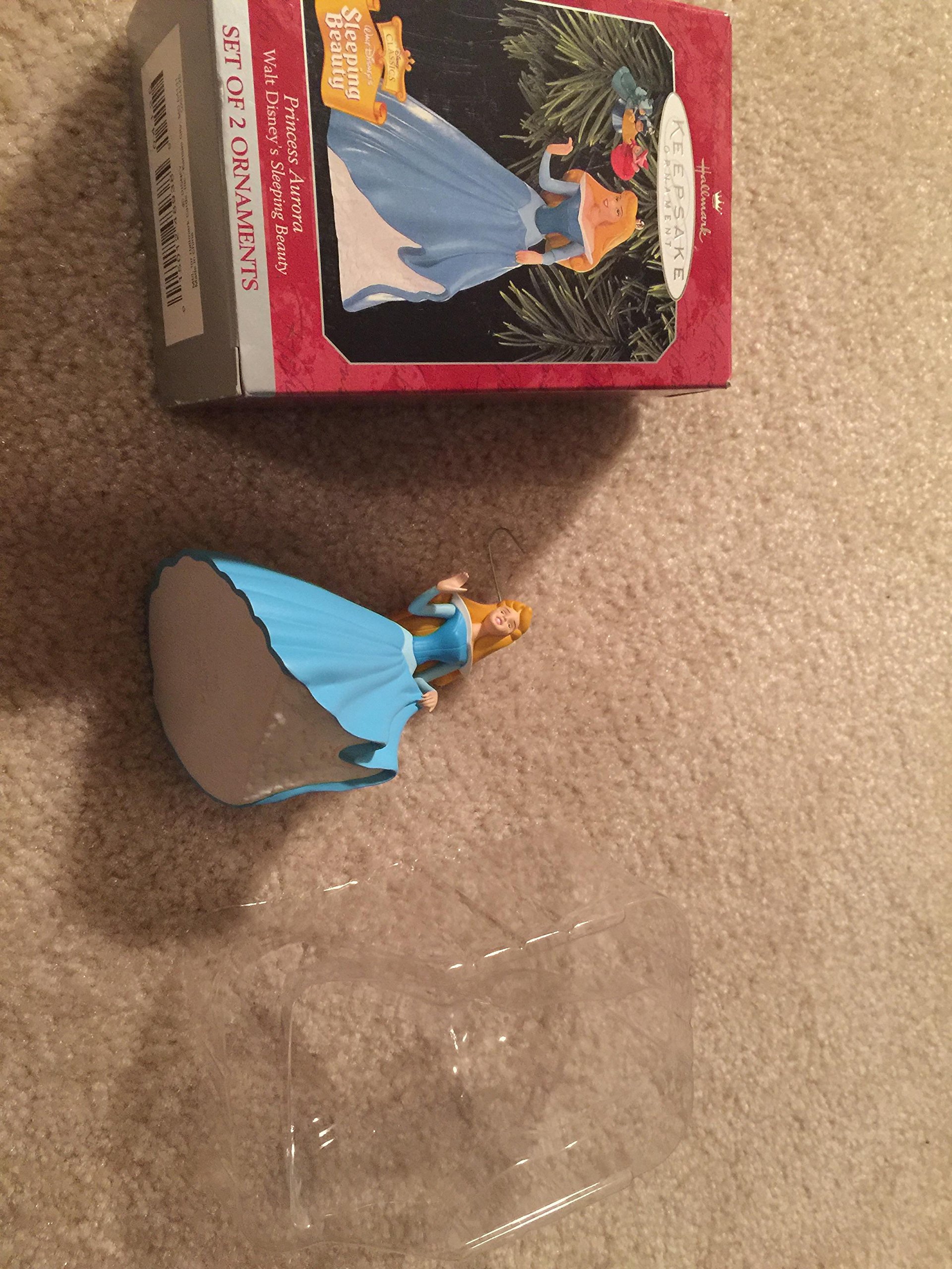 QXD4126 Princess Aurora Walt Disney's Sleeping Beauty 2004 Hallmark Keepsake Ornament 2 pc Set