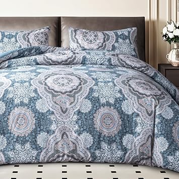 ALPHA HOME King Size Comforter Set, All Season Bedding Comforter Set, Comfortable Fluffy Floral Comforter Set with 100% Cotton Fabric 1 Comforter, 2 Pillowcases