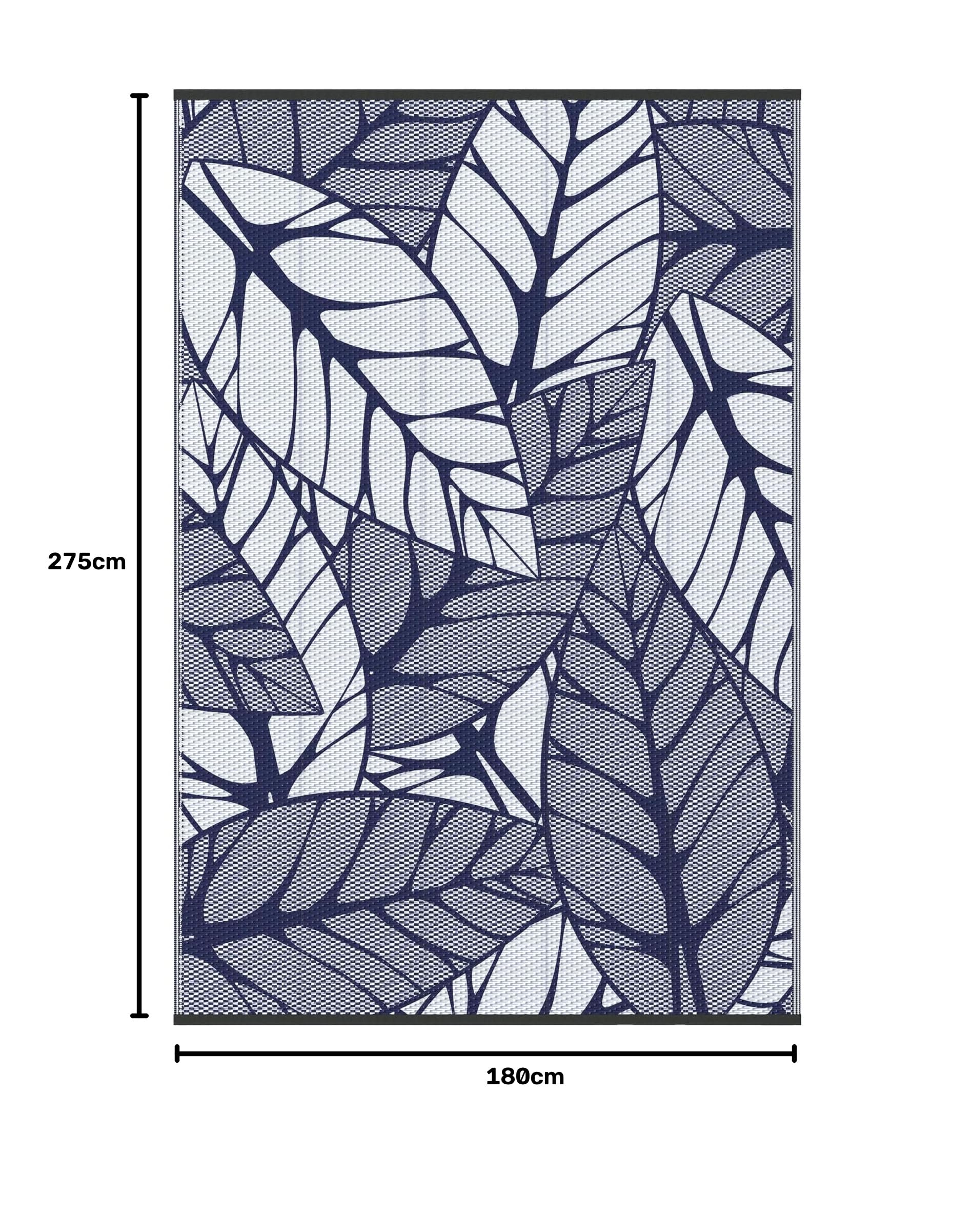 GENIMO Dywan zewnętrzny 180 x 270 cm, duży liść botaniczny, wodoodporny, dwustronny dywan ogrodowy, nadaje się do prania, dywan na patio, z tworzywa sztucznego z recyklingu, nowoczesna mata zewnętrzna