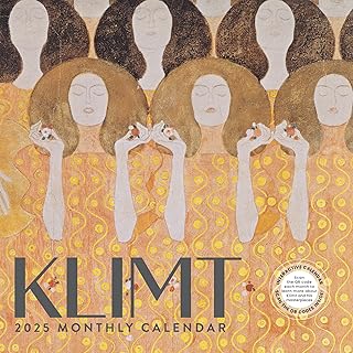 Klimt Calendar 2025 | 12” x 24” Art Nouveau Wall Calendar 12 Month: Gustav Klimt | Marble City Press | Modern Art Calendar | Museum, Fine Art