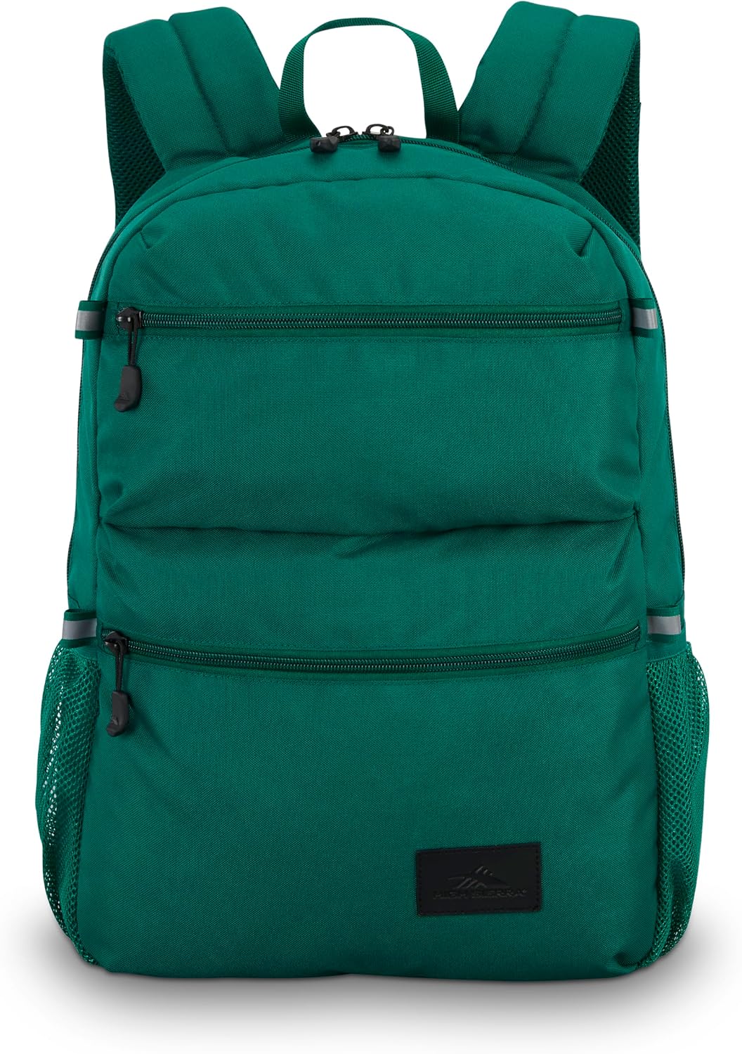 high sierra everclass backpack - travel or work laptop bookbag with 360° reflectivity, dual water bottle pockets & fits laptops up to 15.6”, malachite green one size malachite green
