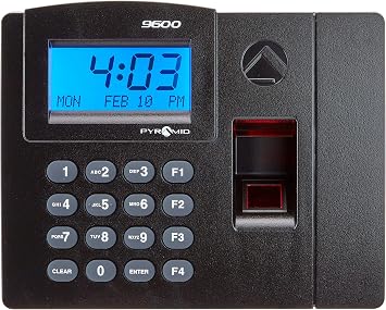 Pyramid Time Systems, TTELITEET, TimeTrax Elite Biometric Time Clock, Add On Terminal Kit Sold Separately, Made in the USA, biometric, time Clock, Black