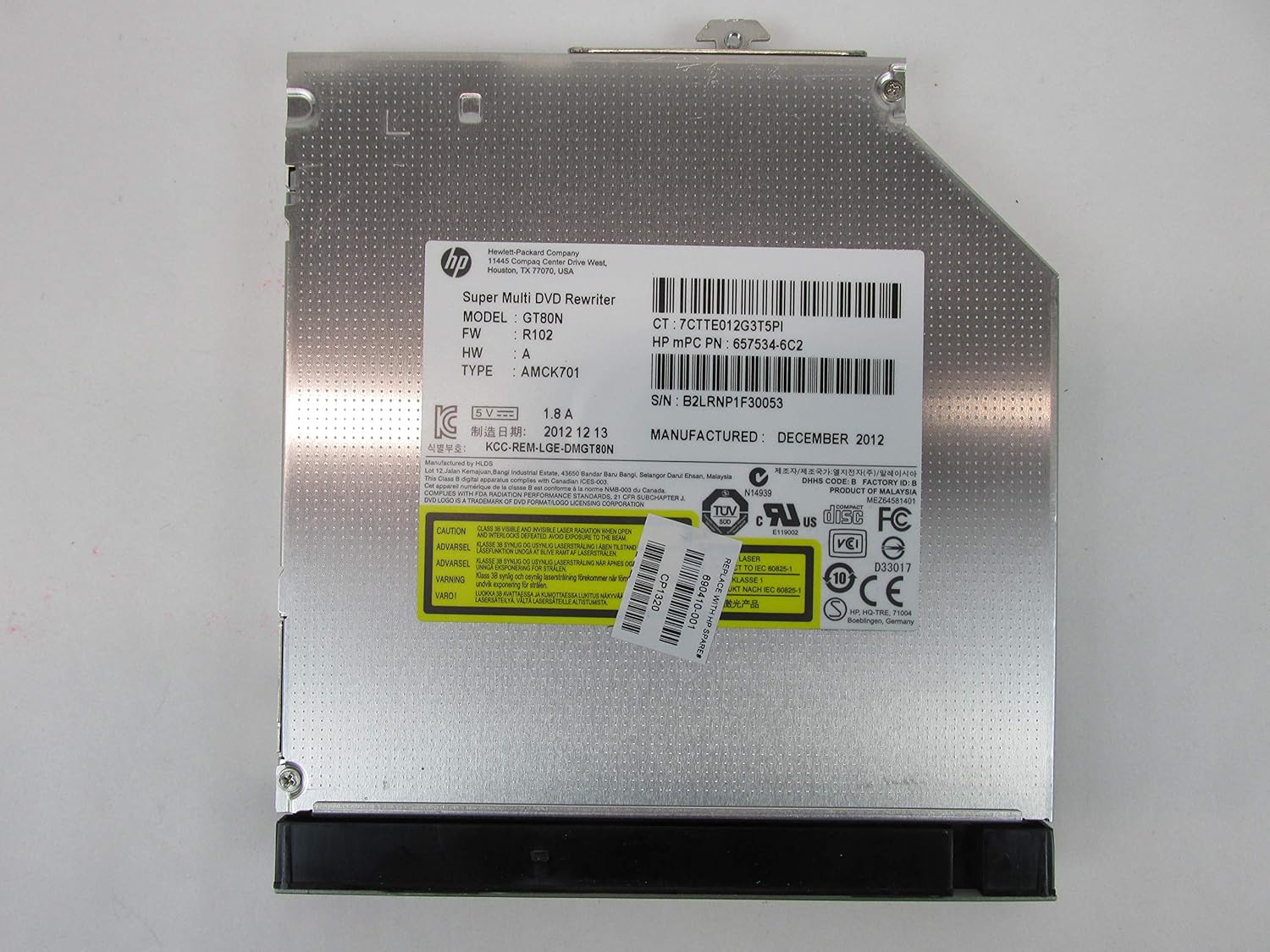 HP EliteBook 8570P Laptop SN-208 DVD/CD- RW Drive- 690410-001