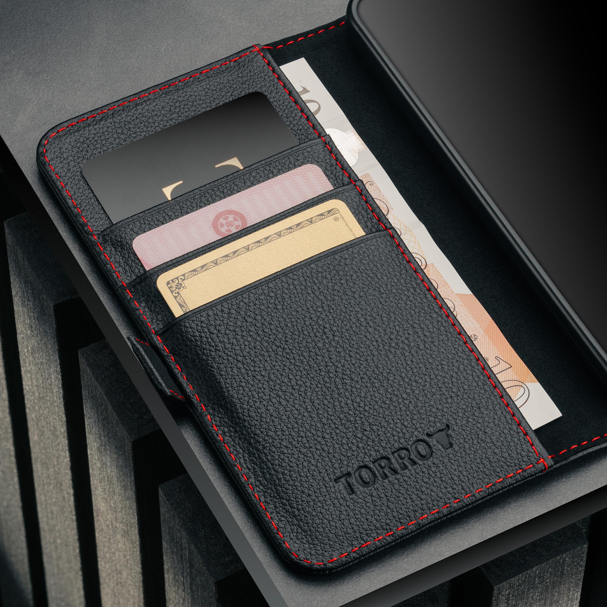 TORRO Hülle kompatibel mit Samsung Galaxy S26 5G 2026 - Premium Leder Hülle mit Standfunktion und Kartenfächern (Schwarz)