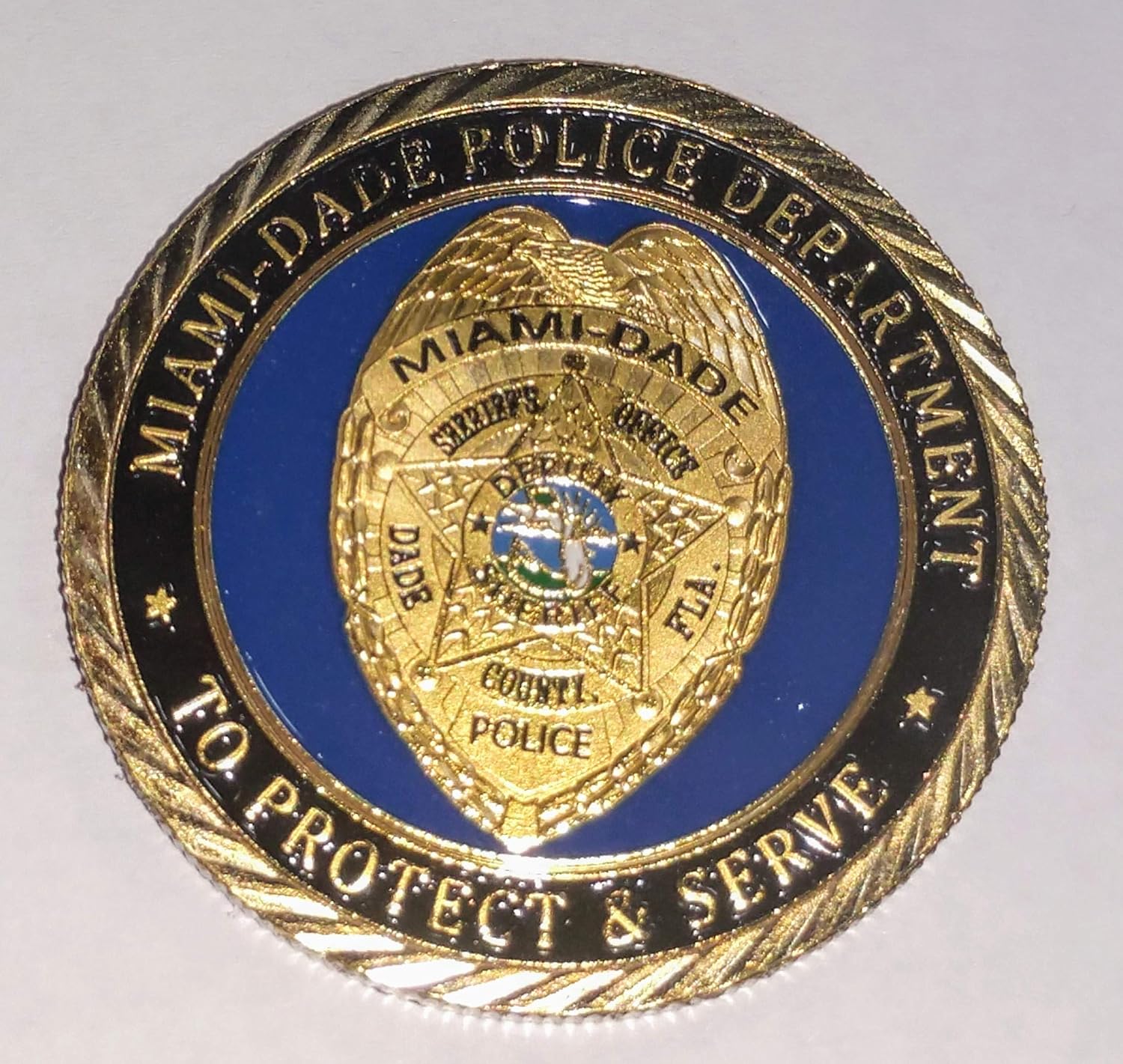 Miami Dade Sheriff Police Law Enforcement Colorized Challenge Art Coin