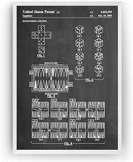 Magic Posters Backgammon And Dice 1984 Patent Print - Vintage Poster Wall Art Posters Gifts For Men Women Room Blueprint Decor - Frame Not Included