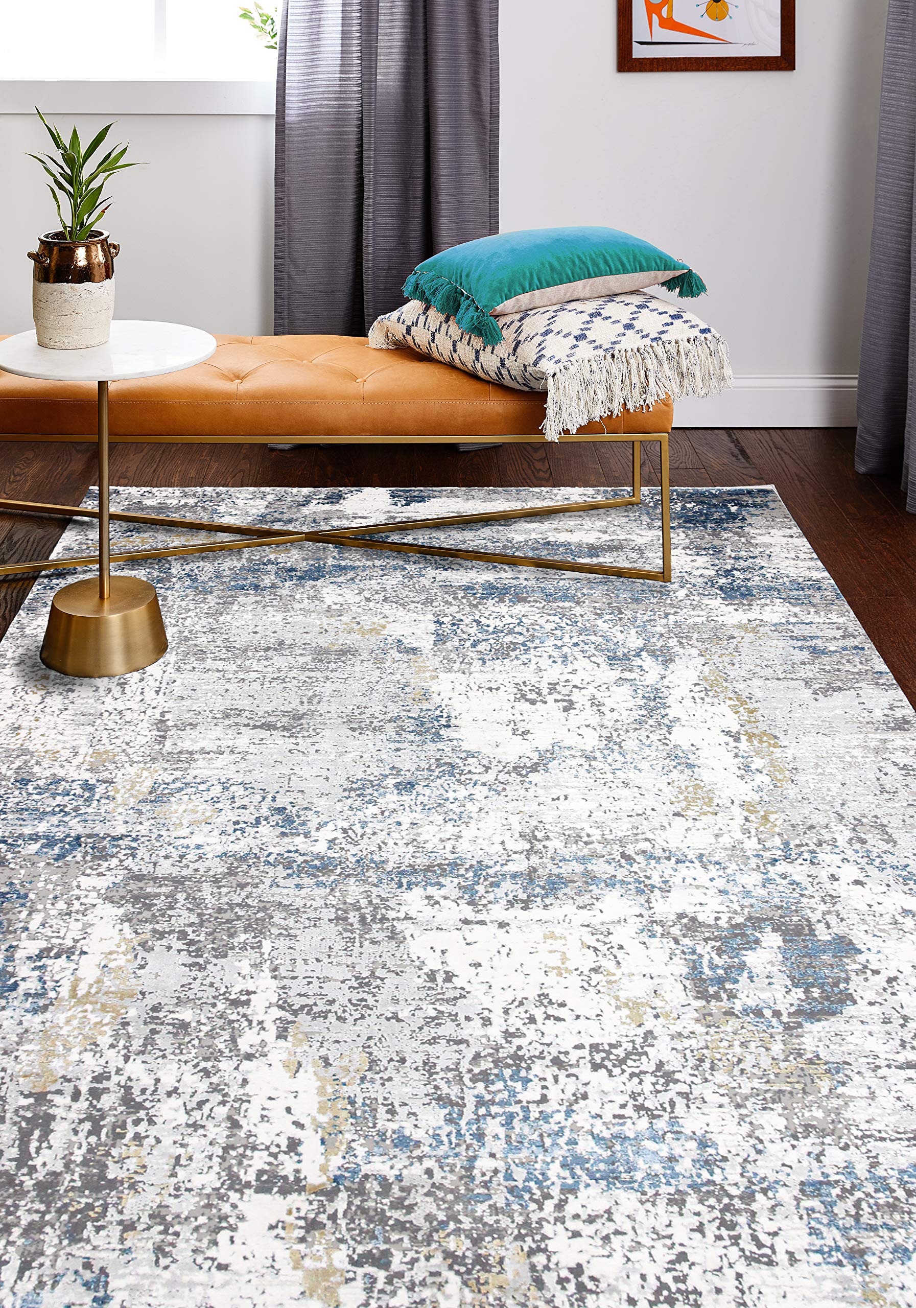 Bashian Allure Power Loom Ivory/Blue Area Rug