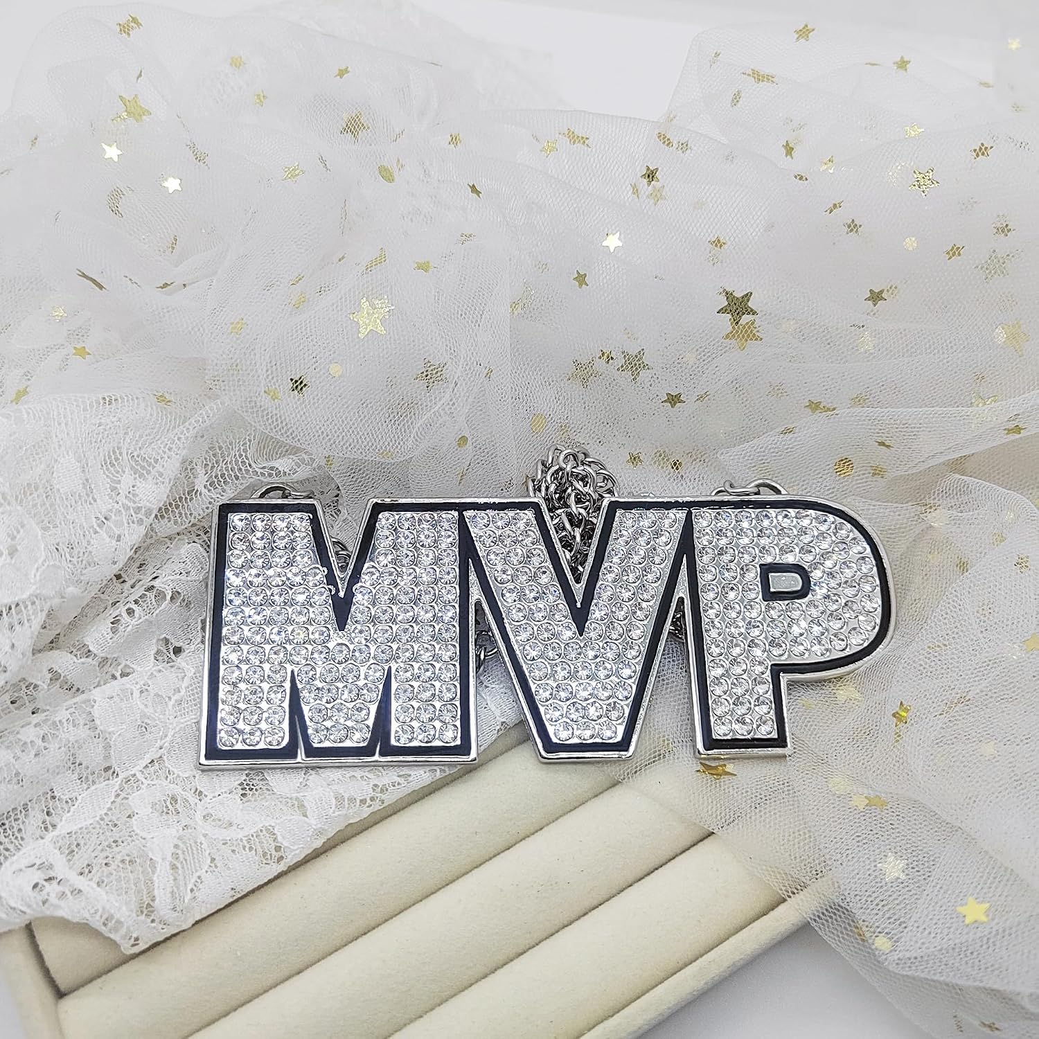 MVP Medal, Champion MVP Chains Medal Necklace,Champ Award Winner Prize Trophy Award Necklace for Adults Player Team Football Soccer Baseball Basketball Softball Fantasy Football